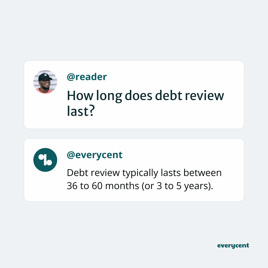 An answer to the question: "How long does debt review last?"
