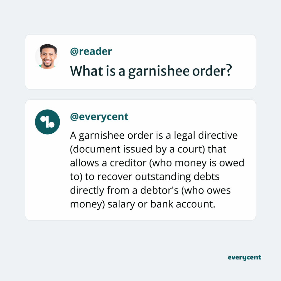Question answered: What is a garnishee order?